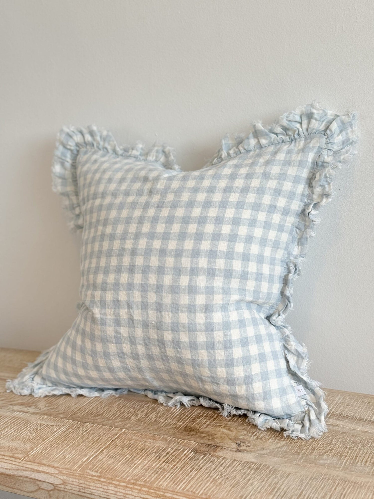 Hallie Blue Gingham Cushion 45cm
