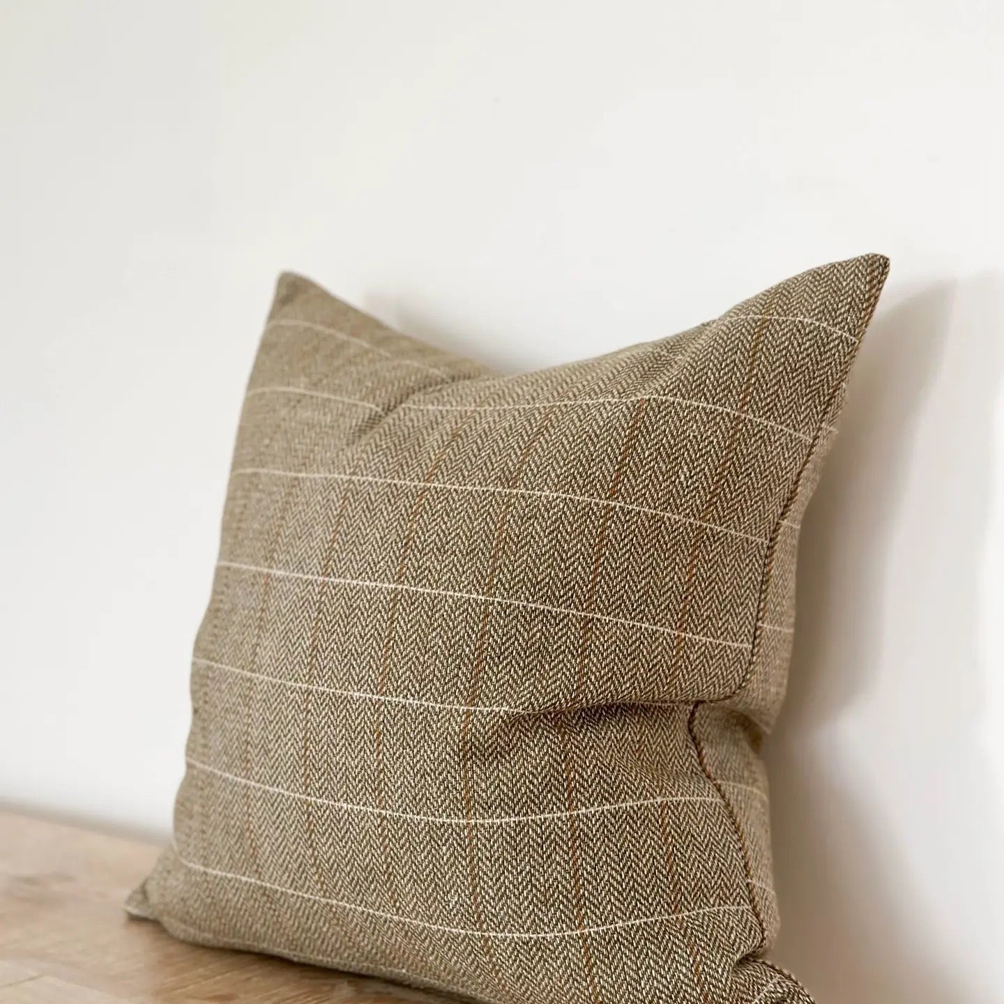 Betty Olive Green Tweed Cushion 45cm