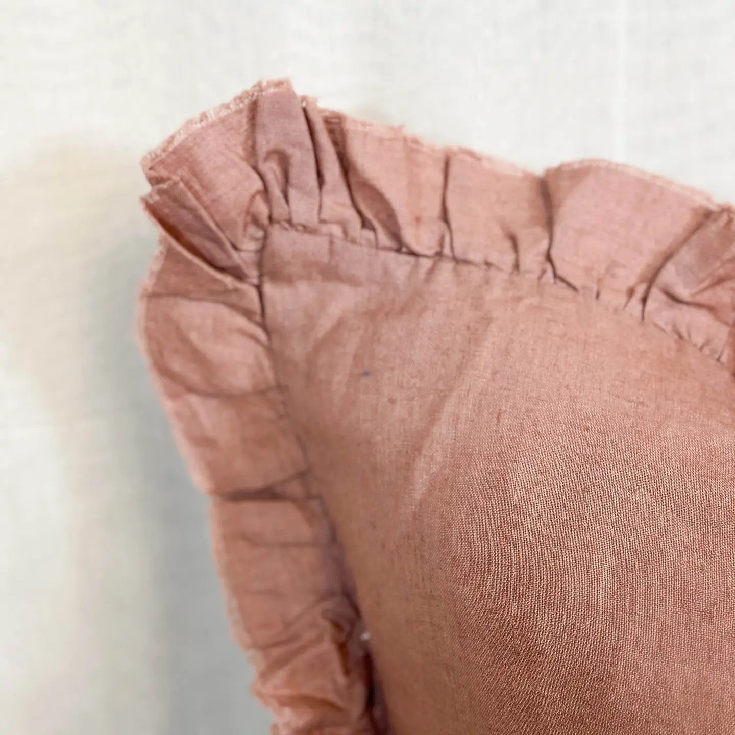 Hallie Dusky Pink Ruffle Cushion