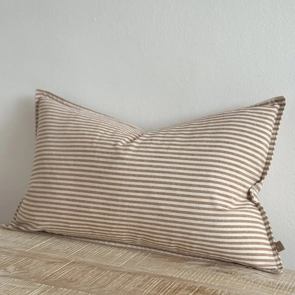 Darcy Cotton Cushion Cover 50x30cm – Brown Stripe