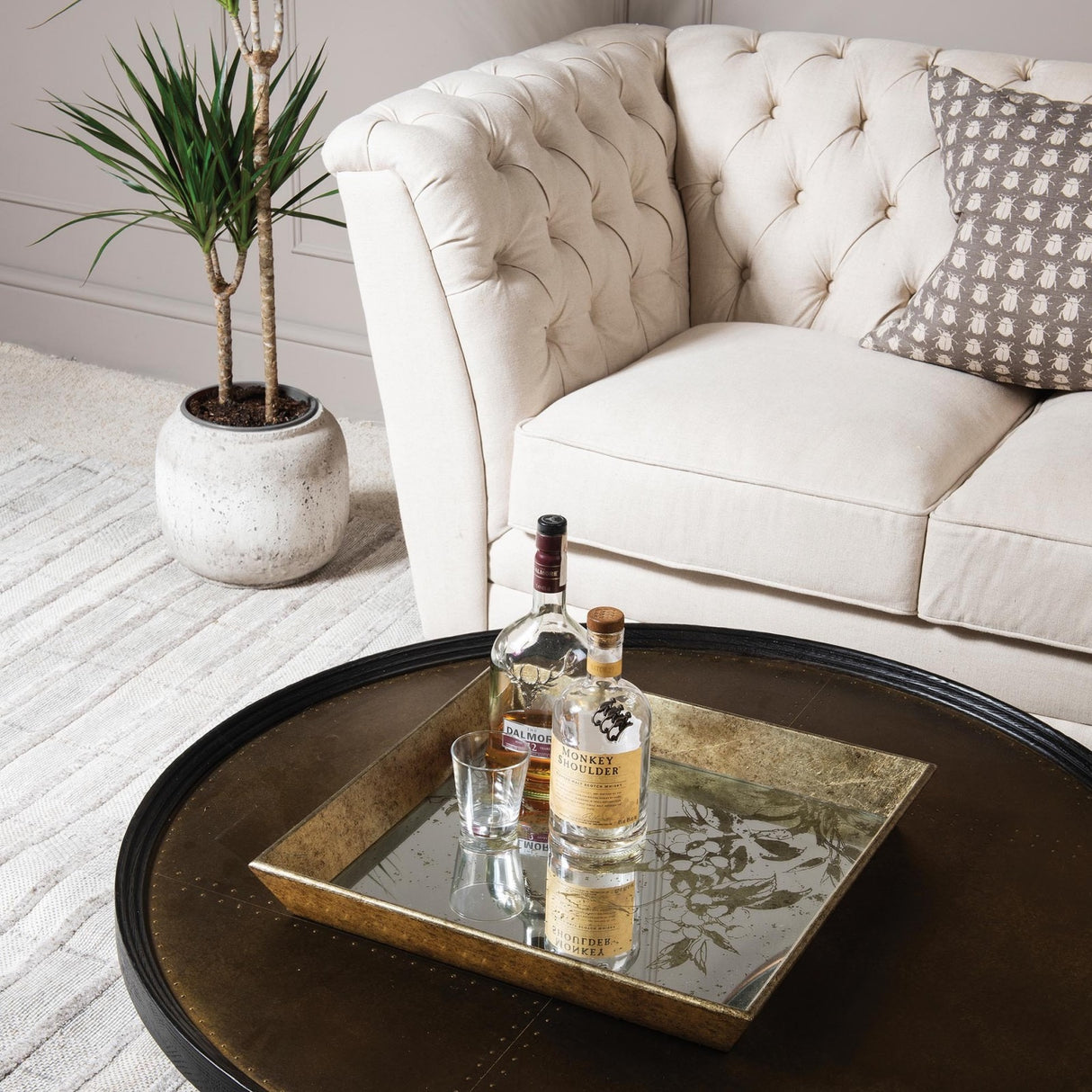 WALTHAM SQUARE MIRRORED BIRD TRAY