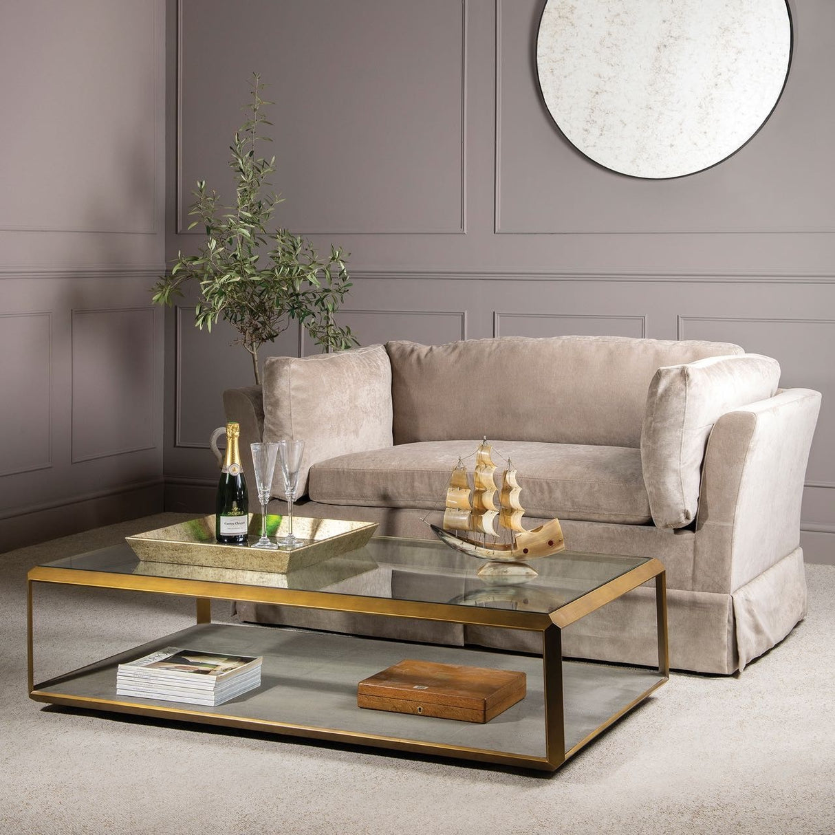 WALTHAM SQUARE MIRRORED BIRD TRAY