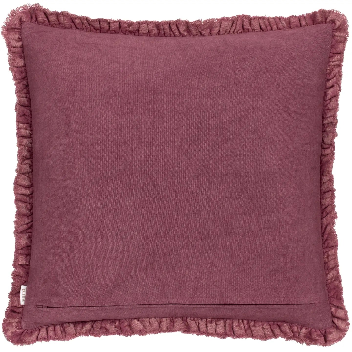 Bertie Washed Cotton Velvet Cushion Burnt Red