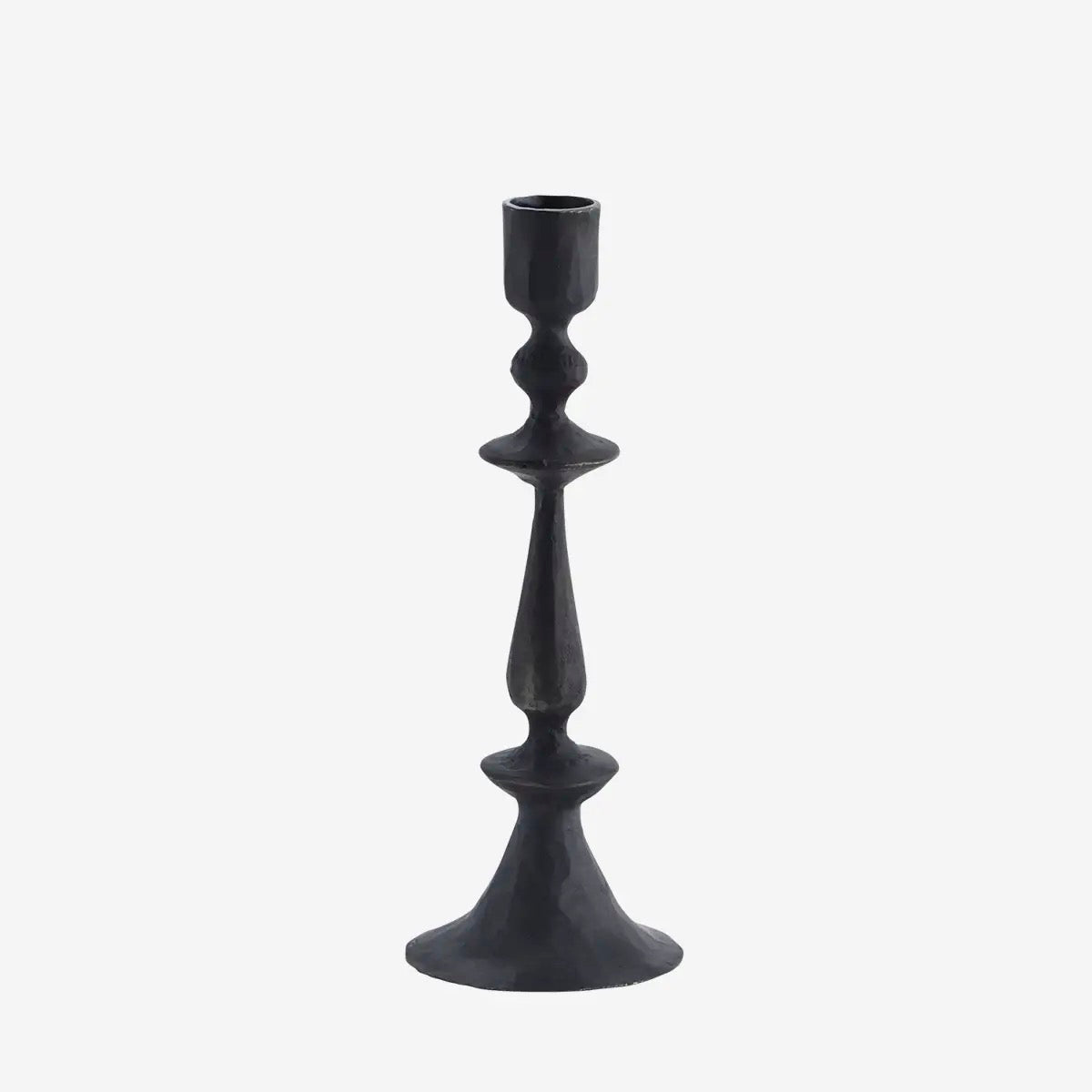 Hand Forged Iron Candle Holders 22cm Black