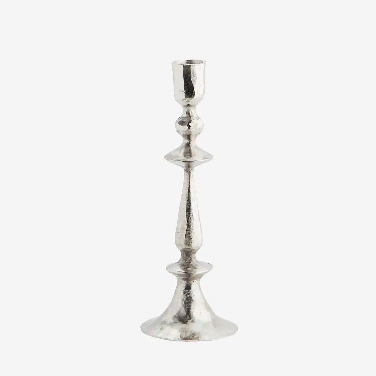 Hand Forged Iron Candle Holders 22cm Silver