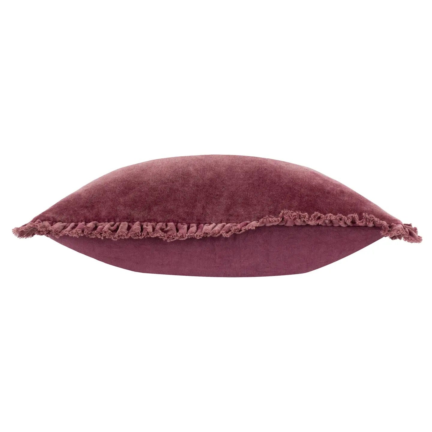 Bertie Washed Cotton Velvet Cushion Burnt Red