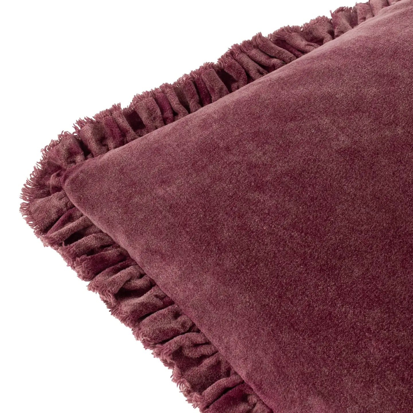 Bertie Washed Cotton Velvet Cushion Burnt Red