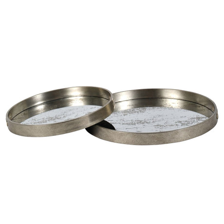 LIBRA- Silver Set of Two Whinfell Mirrored Trays