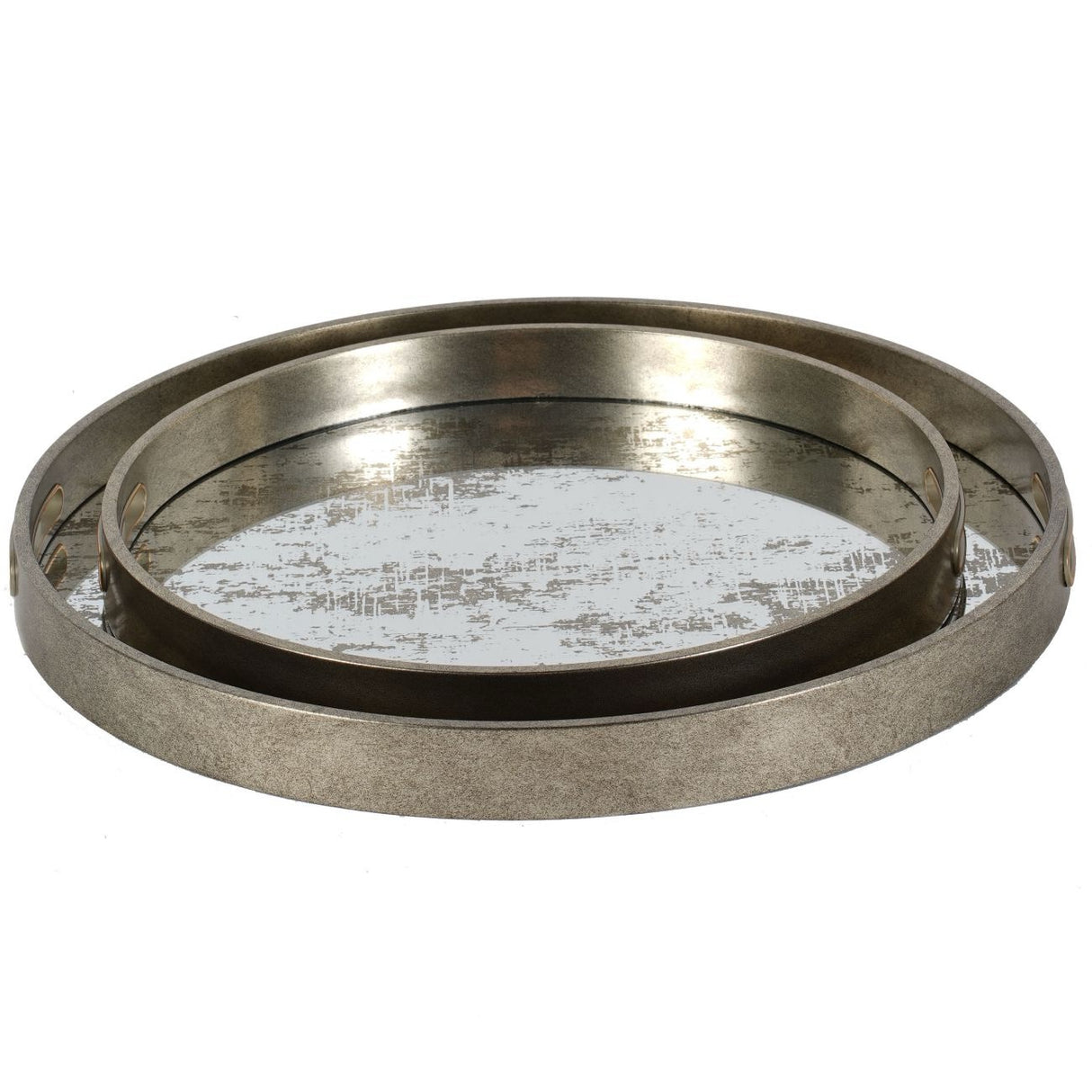 LIBRA- Silver Set of Two Whinfell Mirrored Trays