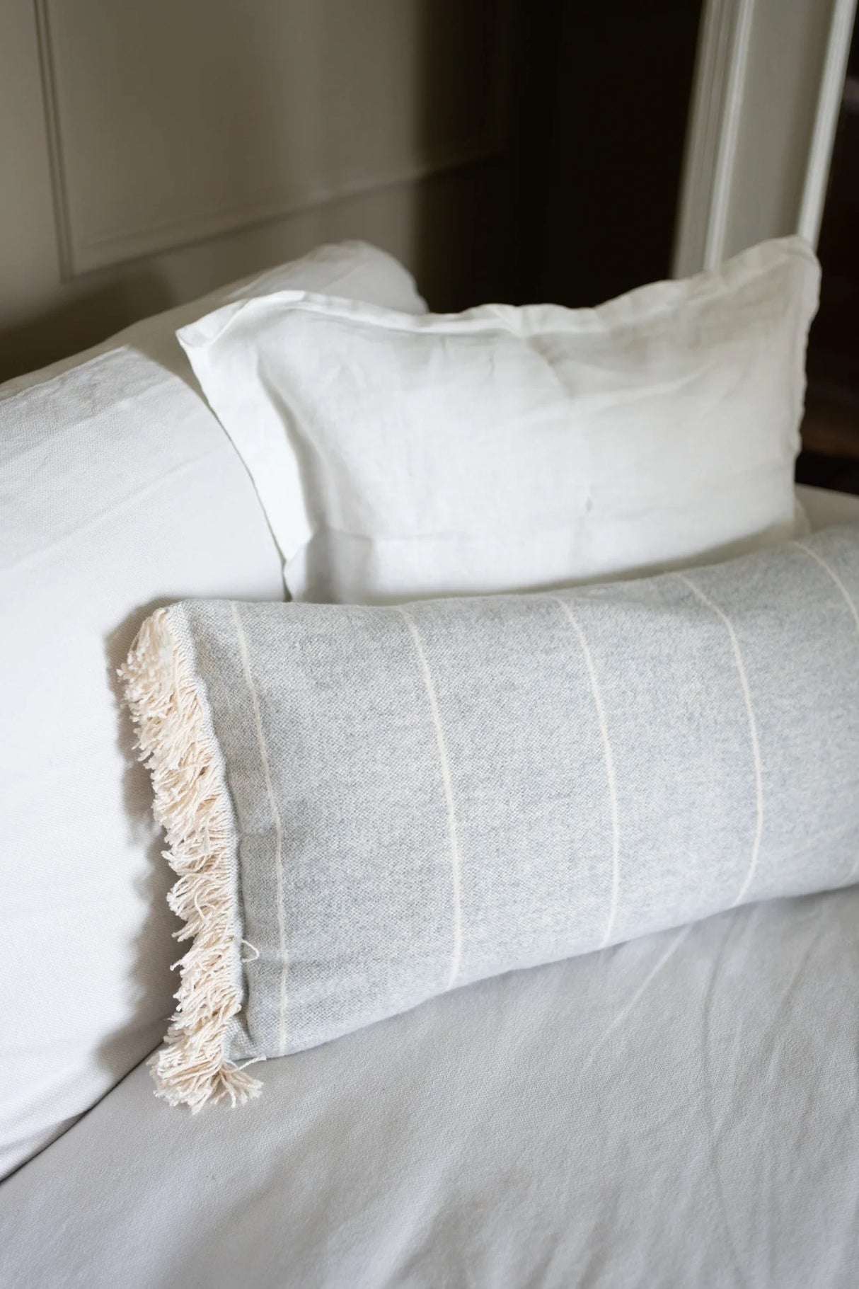 Brushed Wild Stripe Breakfast Cushion Slate