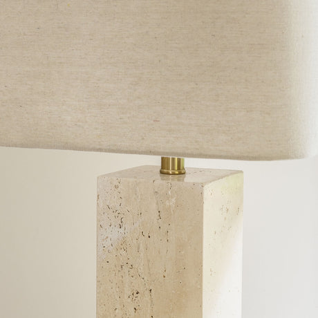 CLIFTON SQUARED STONE TABLE LAMP WITH SHADE