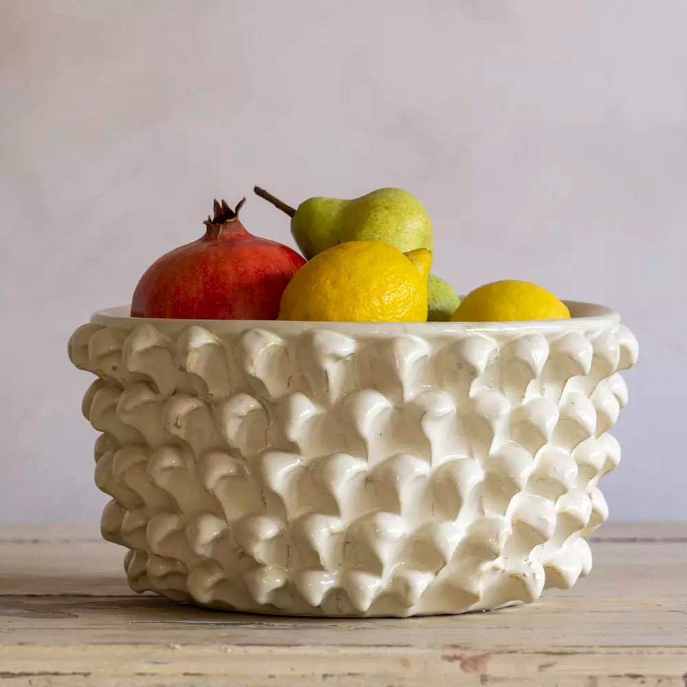 Glazed Bobble Bowl Ivory