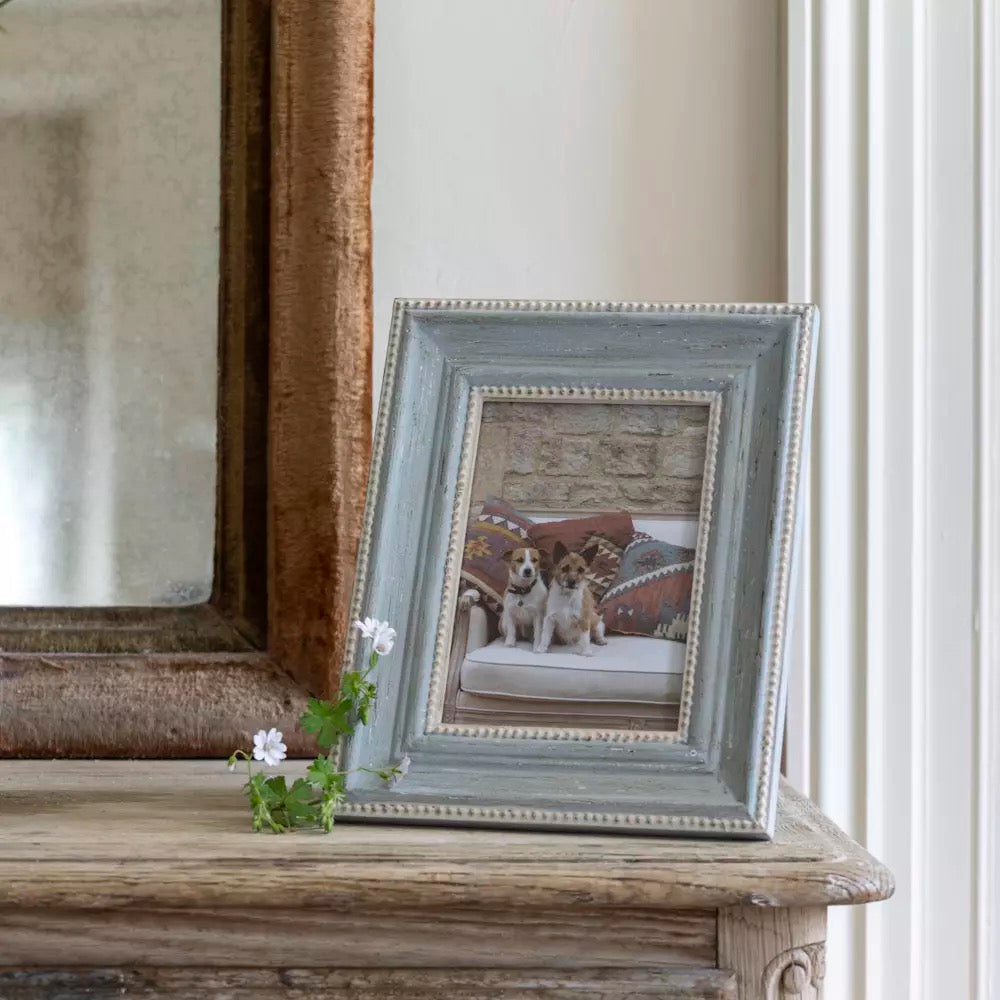 Wooden Photo Frame With Beading Soft Grey 7×5″