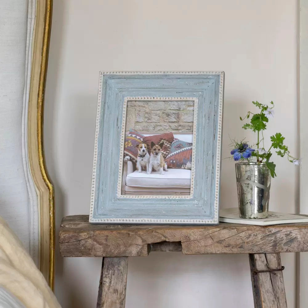 Wooden Photo Frame With Beading Soft Grey 7×5″