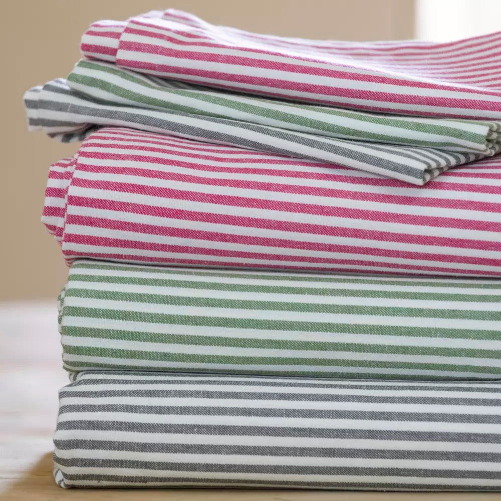 Striped Tablecloth Lipstick Pink or moss green