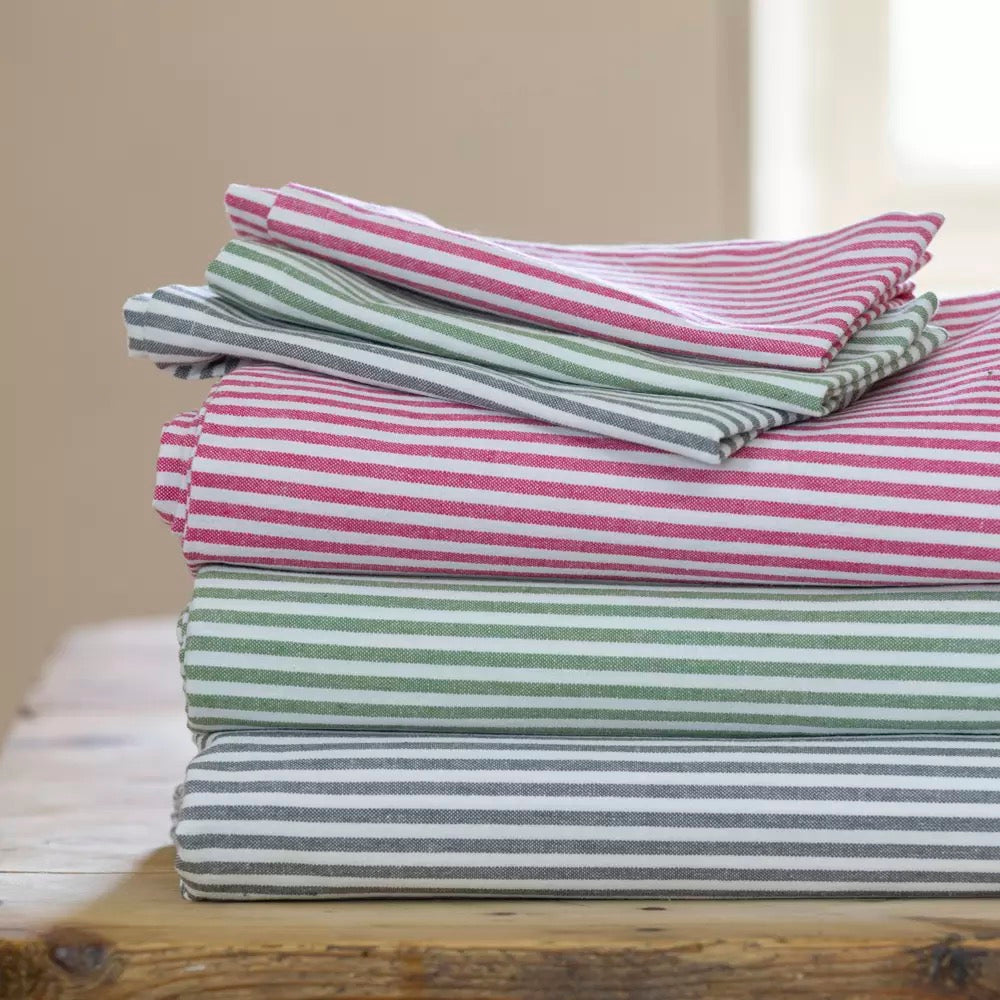 Striped Napkin Pink or Moss Green (pack of 4)