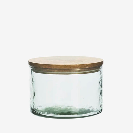GLASS JAR W/ WOODEN LID - 2 SIZES