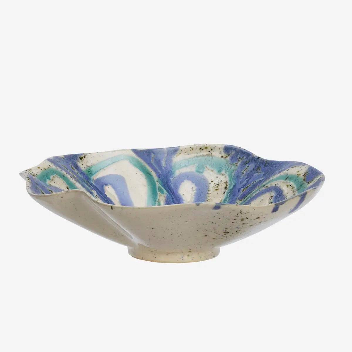 LARGE - STONEWARE BOWL, AQUA