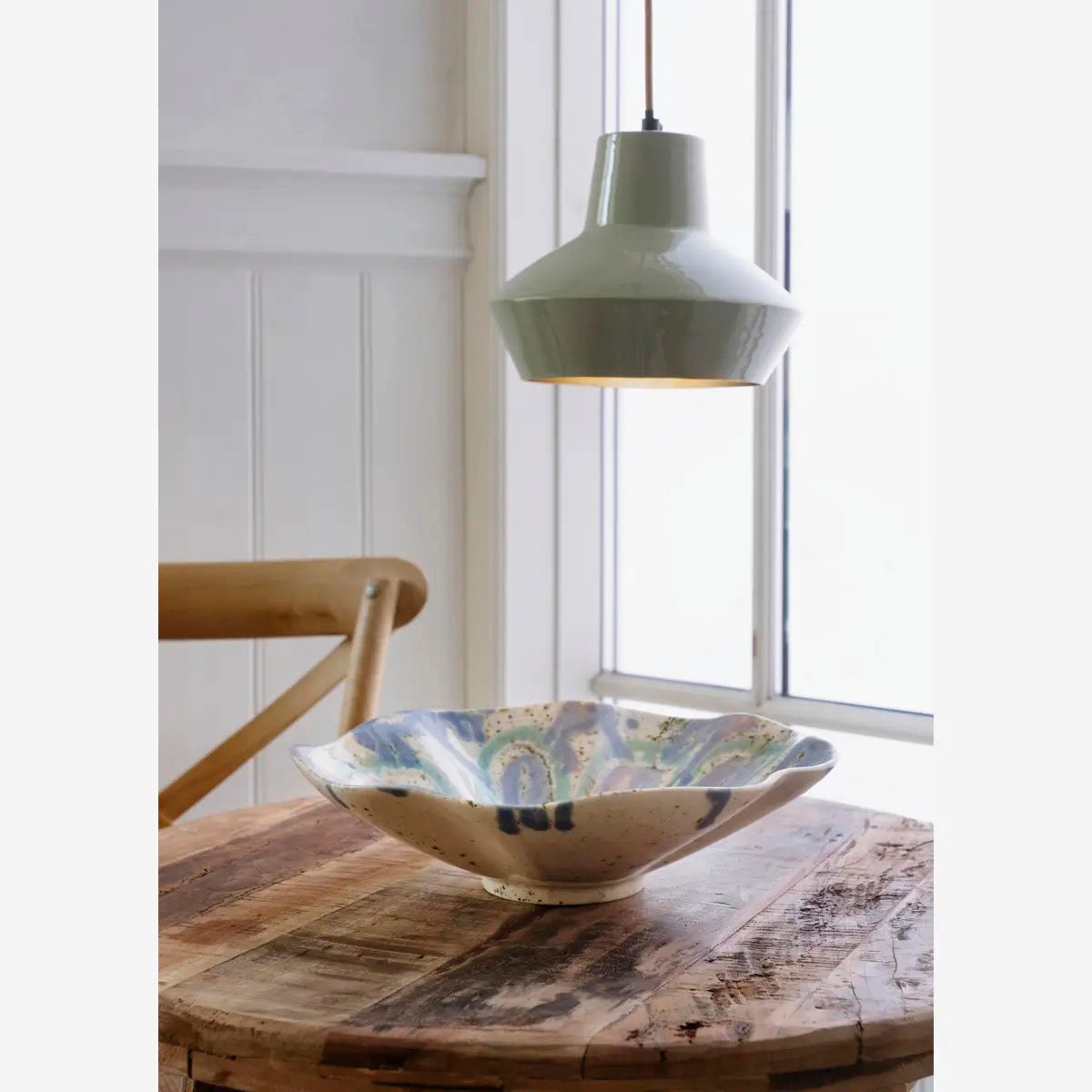 LARGE - STONEWARE BOWL, AQUA