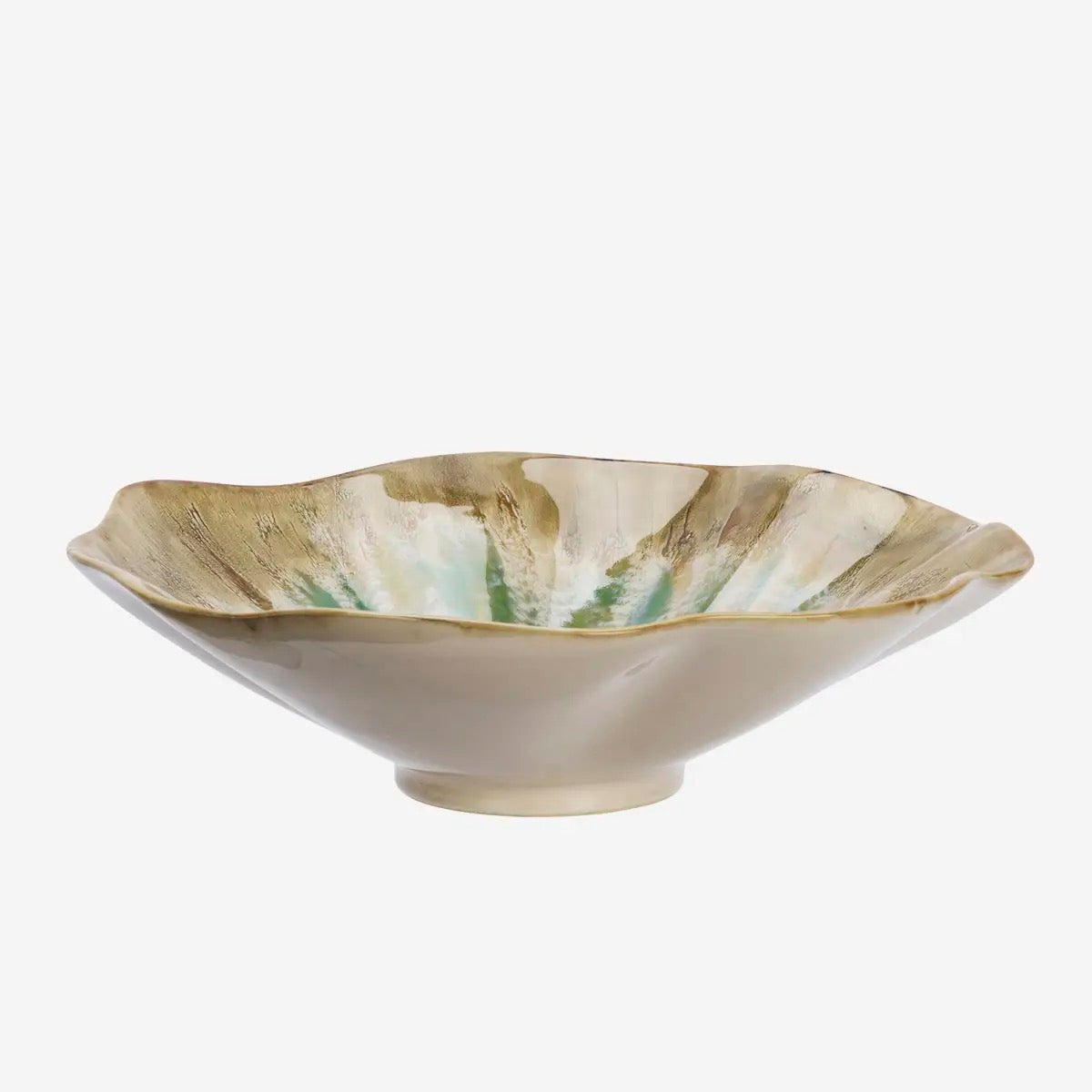 LARGE - STONEWARE BOWL, GREEN
