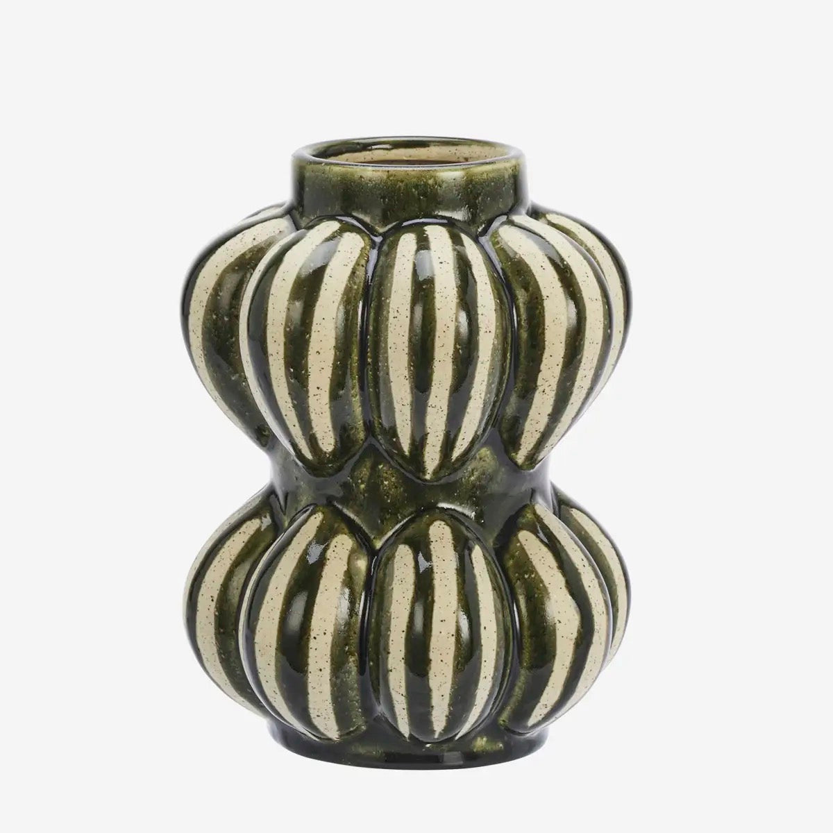 STONEWARE VASE, GREEN