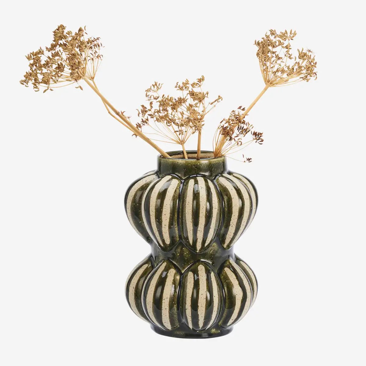 STONEWARE VASE, GREEN