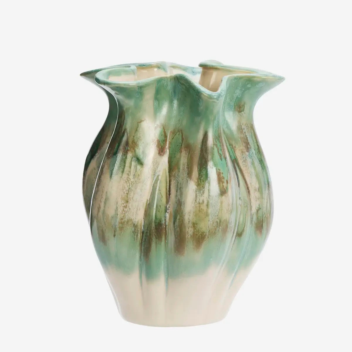 STONEWARE VASE, LIGHT GREEN