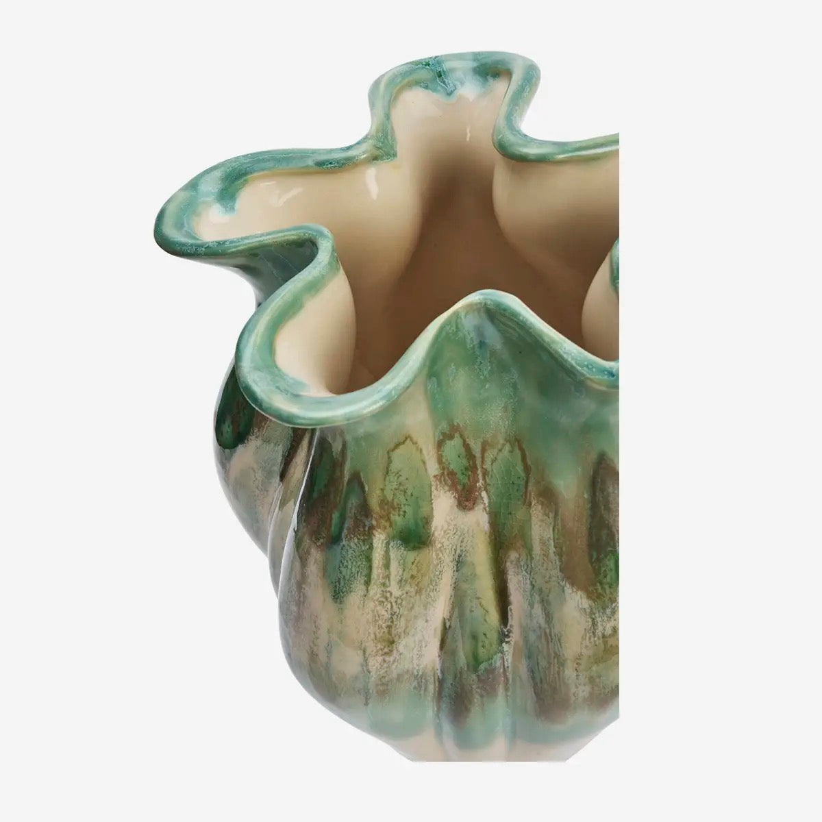 STONEWARE VASE, LIGHT GREEN