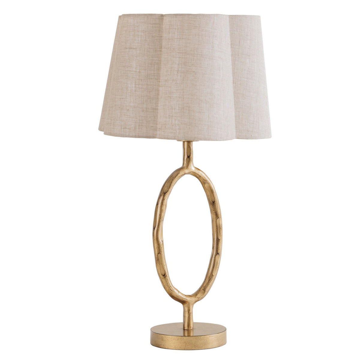 LIBRA - RONDE TABLE LAMP WITH LINEN SHADE