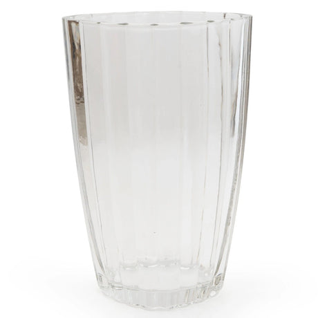 Large Clear Ridged Glass Vase 28cm