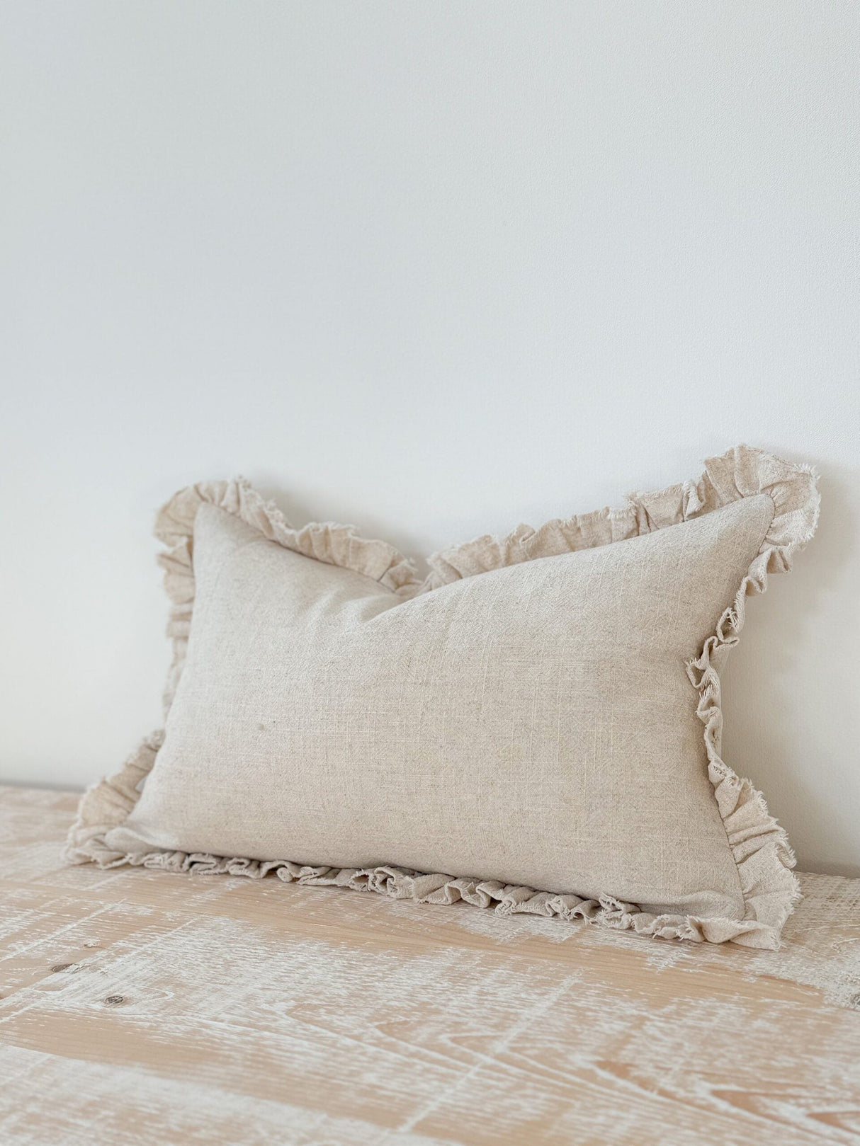 Grace Sand Natural Ruffle Cushion 2 sizes