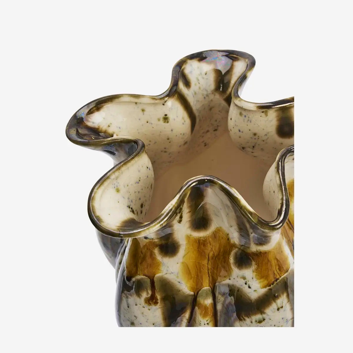 STONEWARE VASE, BROWN