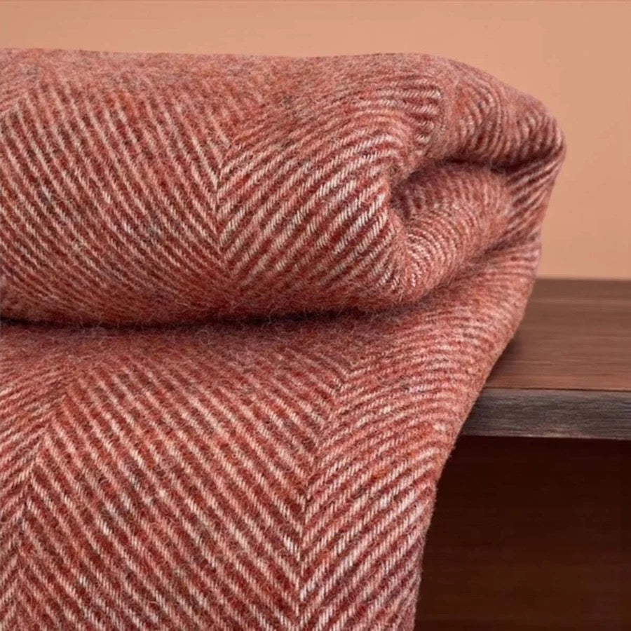 RUST PURE WOOL THROW