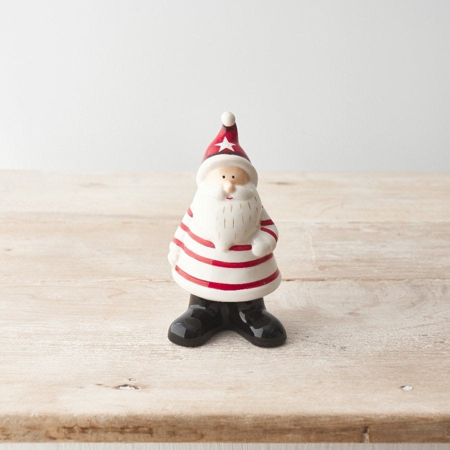 14CM SANTA FIGURINE IN RED AND WHITE STRIPED SWEATER ORNAMENT