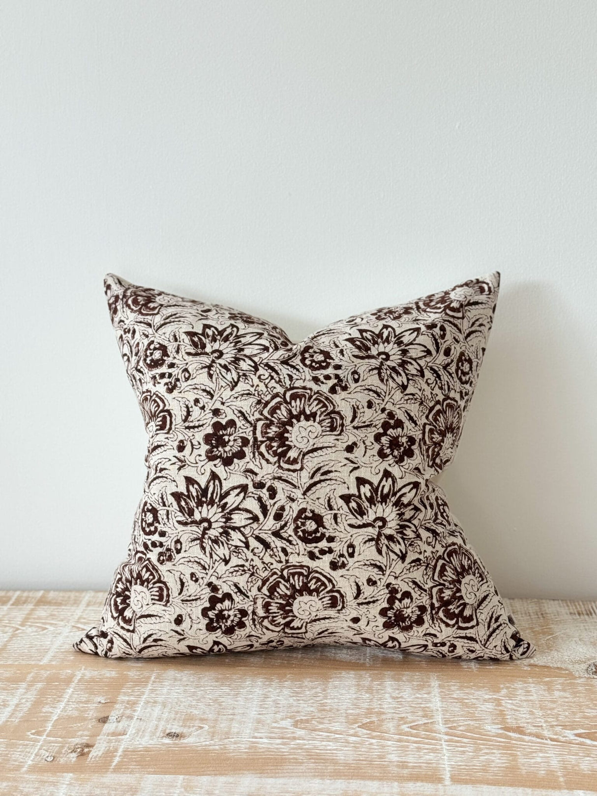 Ivy Dark Brown Print Cushion