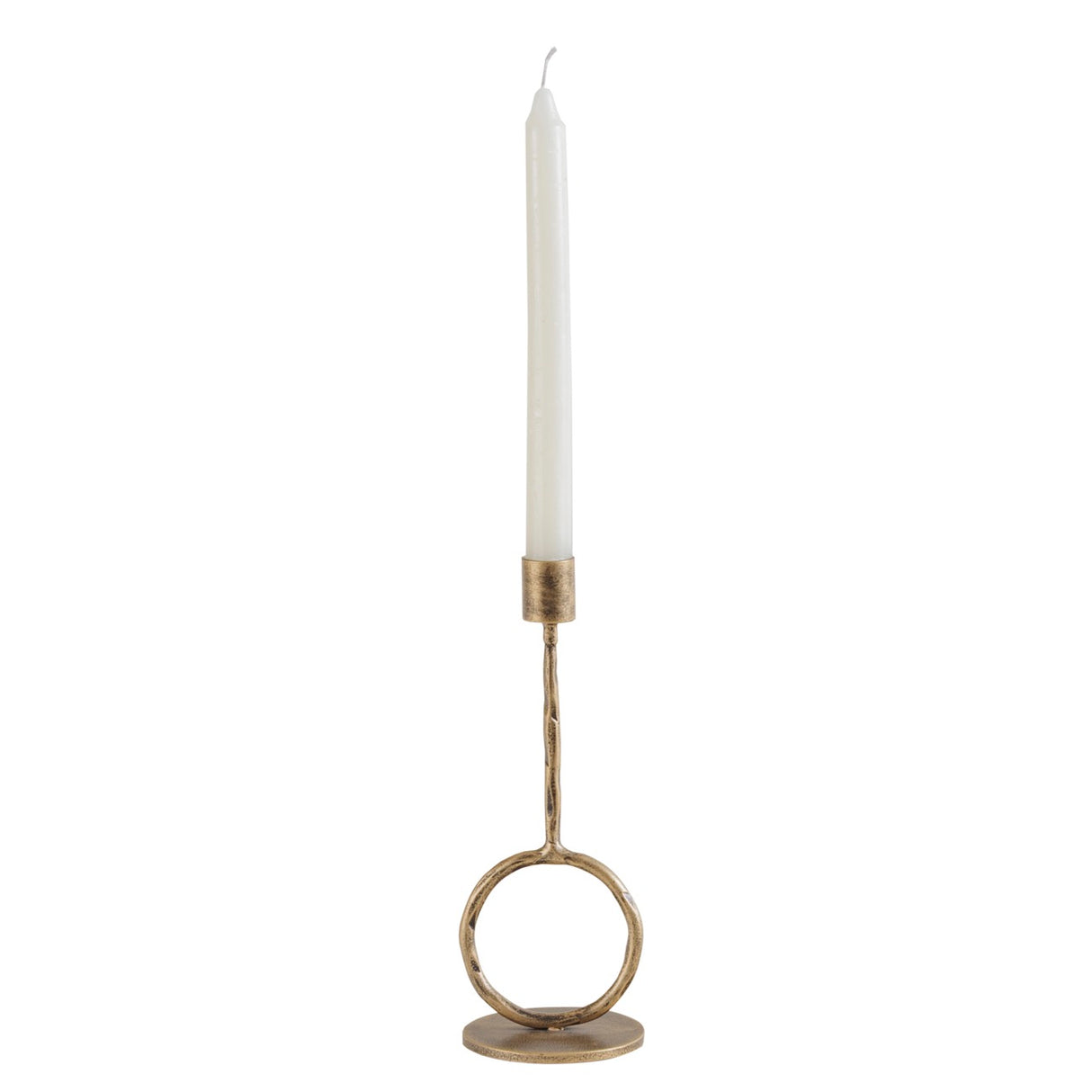 LIBRA - RONDE ANTIQUE GOLD CANDLE HOLDER - 2 SIZES
