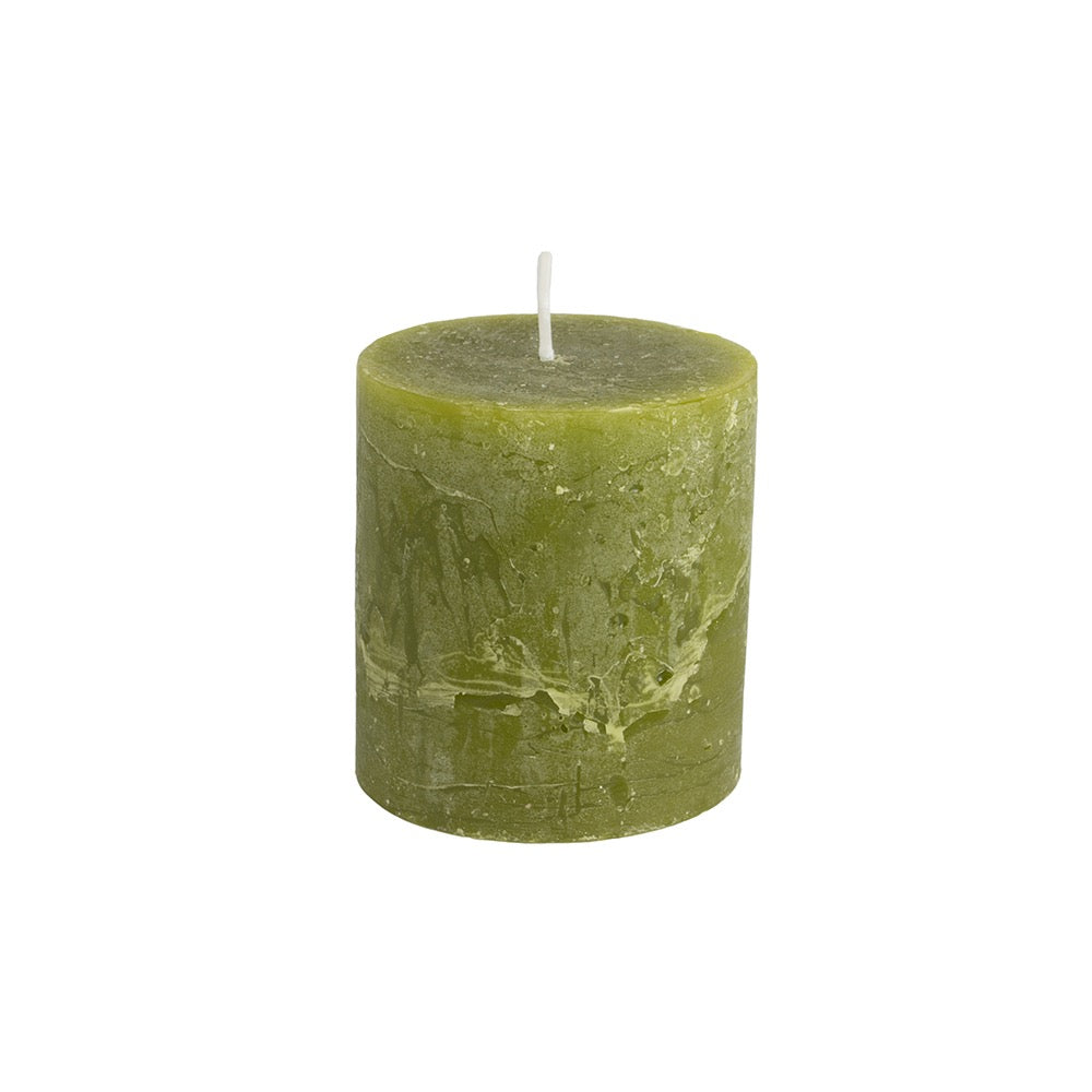 Rustic Pillar Candle Fern Green -  3 Sizes available