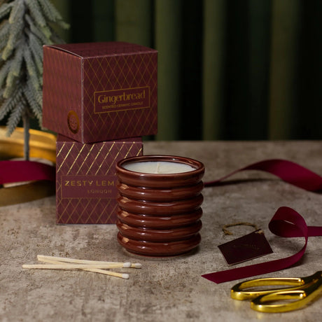 UNDER THE TREE: BURGUNDY GINGERBREAD CANDLE