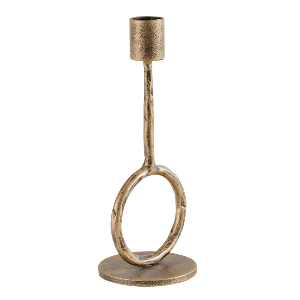 LIBRA - RONDE ANTIQUE GOLD CANDLE HOLDER - 2 SIZES