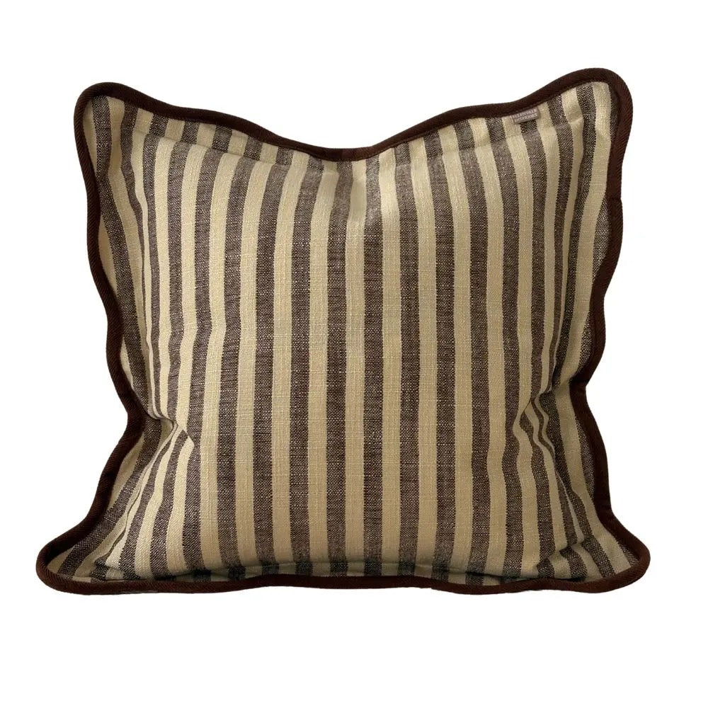 Chloe Brown & Cream Stripe Cushion