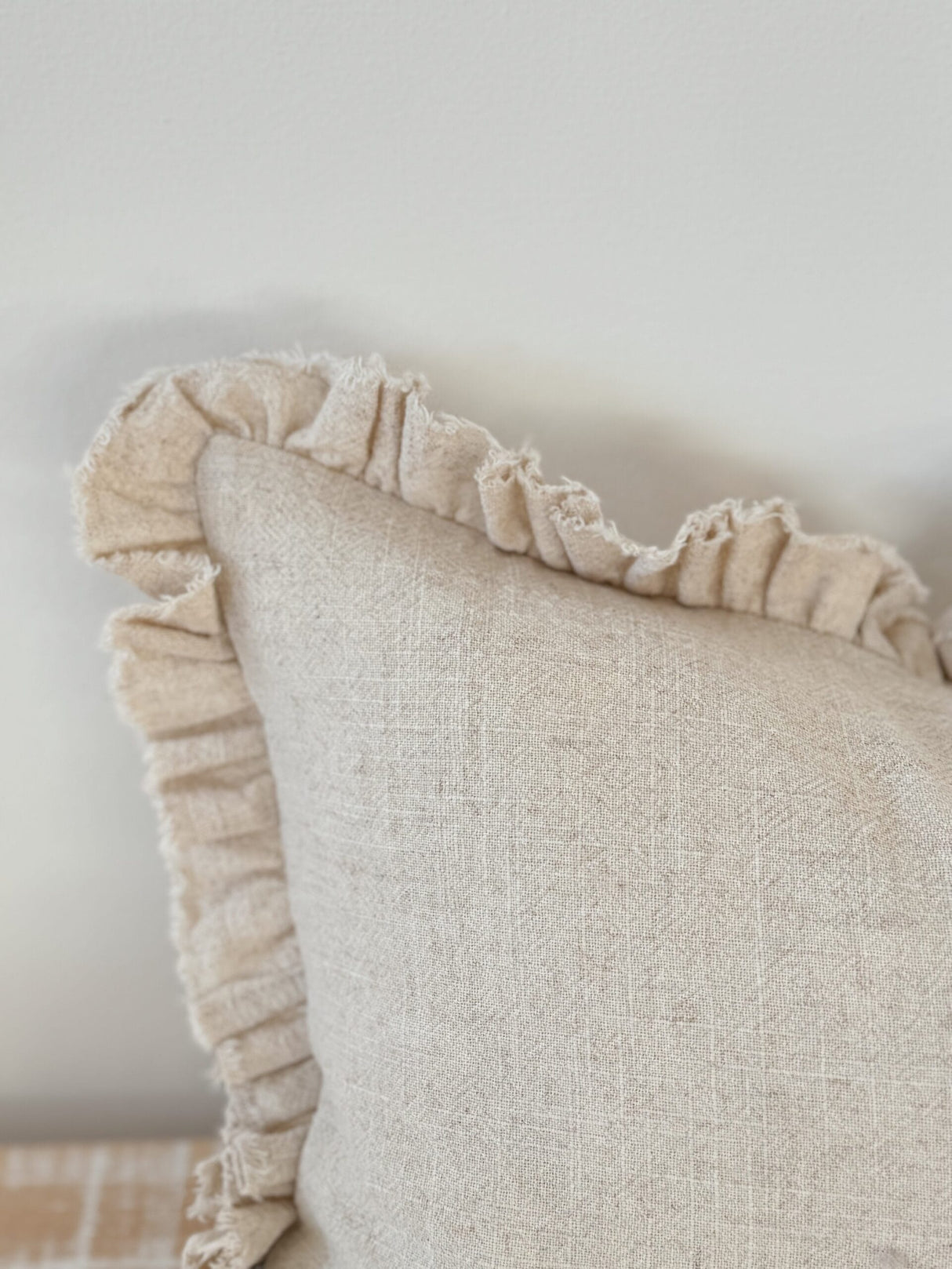 Grace Sand Natural Ruffle Cushion 2 sizes