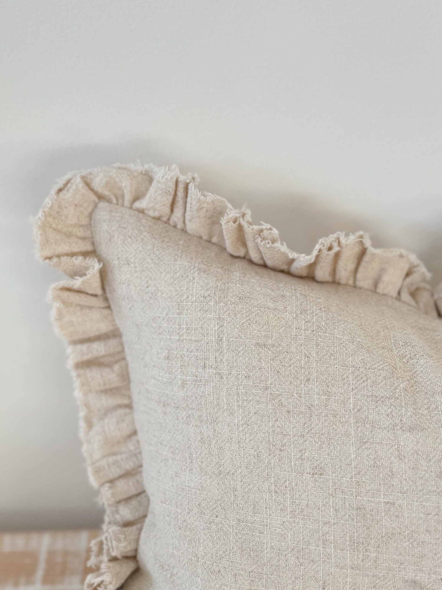 Grace Sand Natural Ruffle Cushion 2 sizes