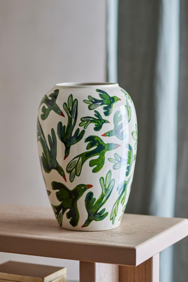 Birdliva Vase, Multi, Stoneware