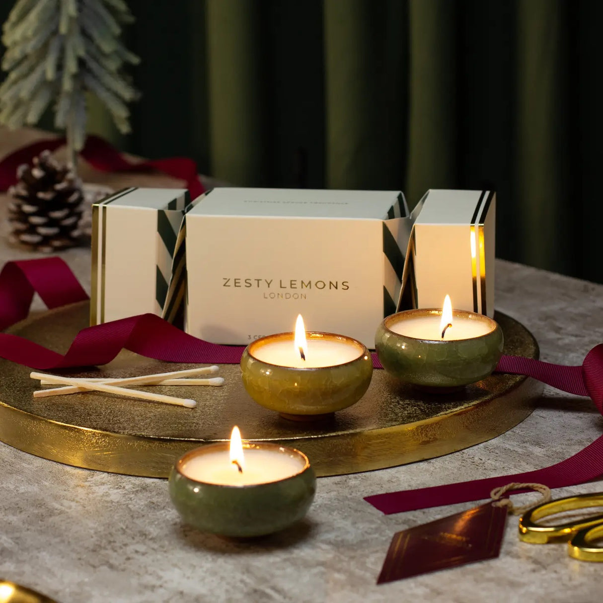 Christmas spruce: Olive Tea Light Cracker (Box of 3) - Cypress & Fig