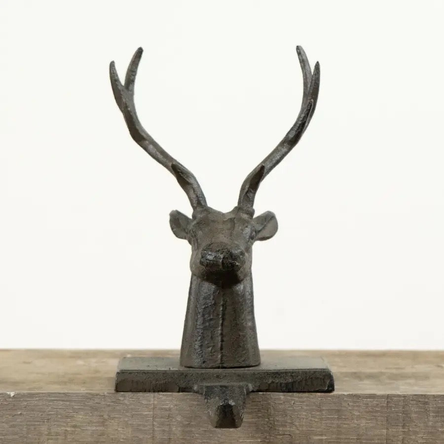 24cm Cast Iron Stag Stocking Holder