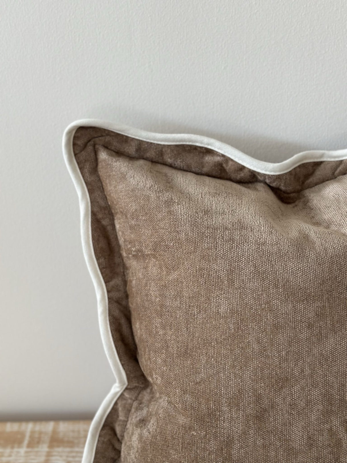 Chloe Coffee Scalloped Edge Cushion 45cm