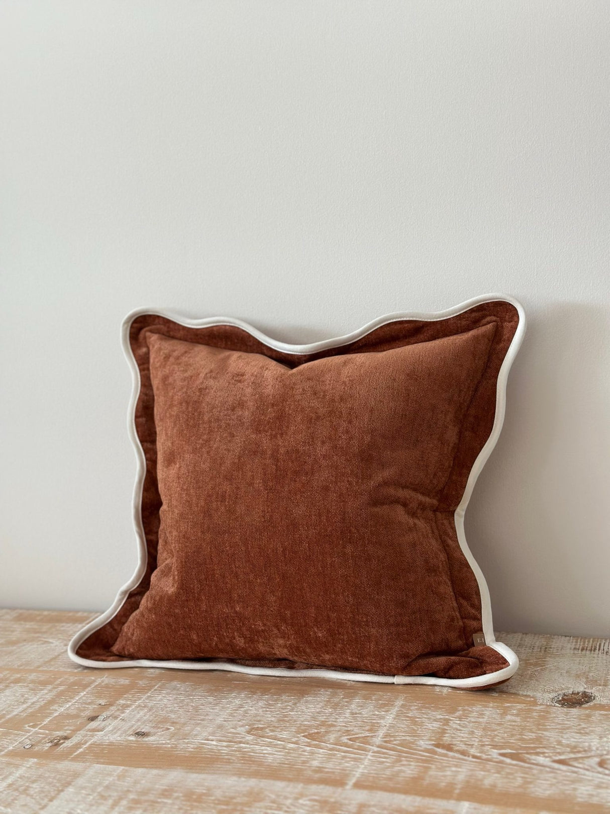 Chloe Rust Scalloped Edge Cushion 2 sizes