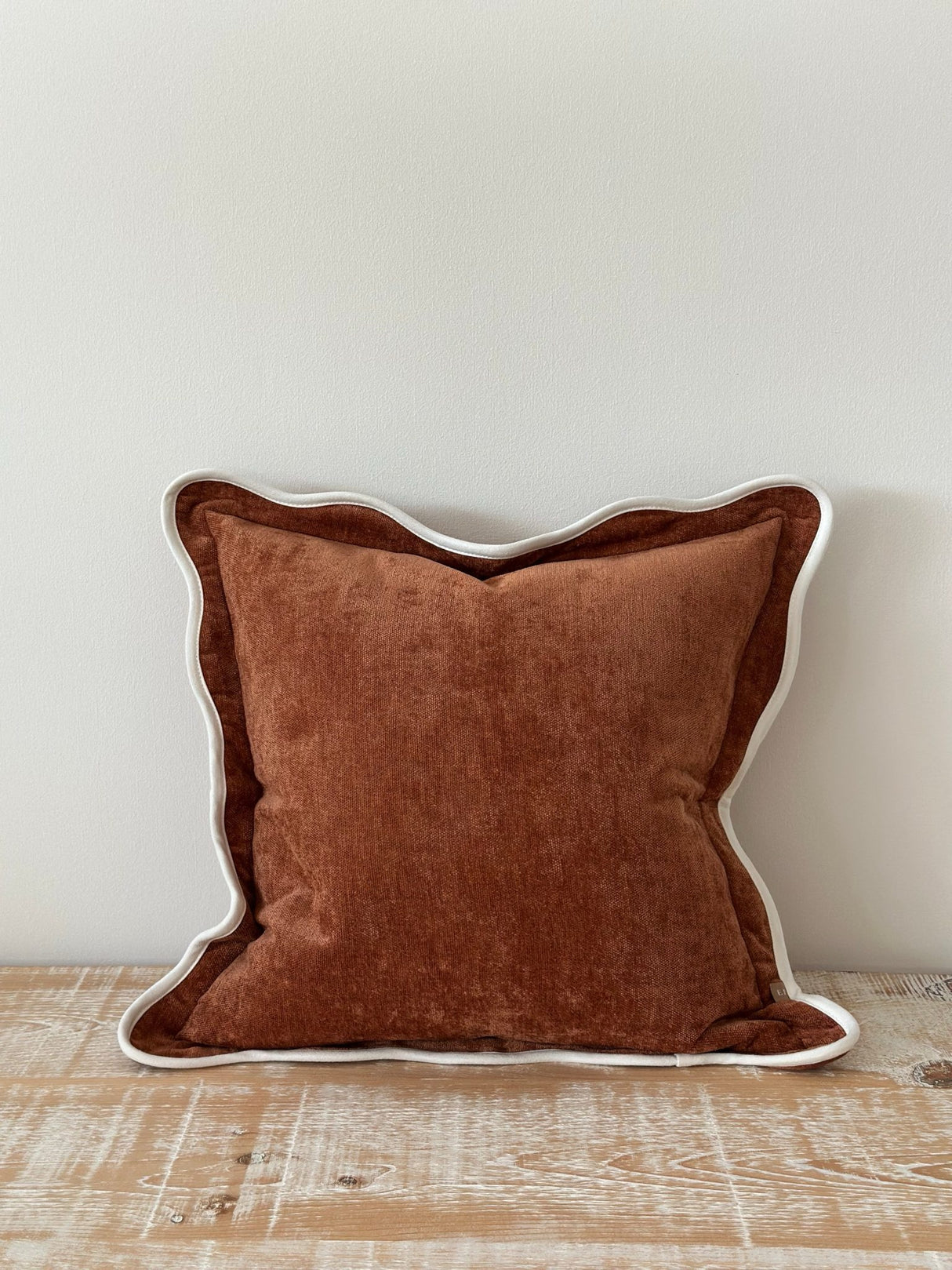 Chloe Rust Scalloped Edge Cushion 45cm