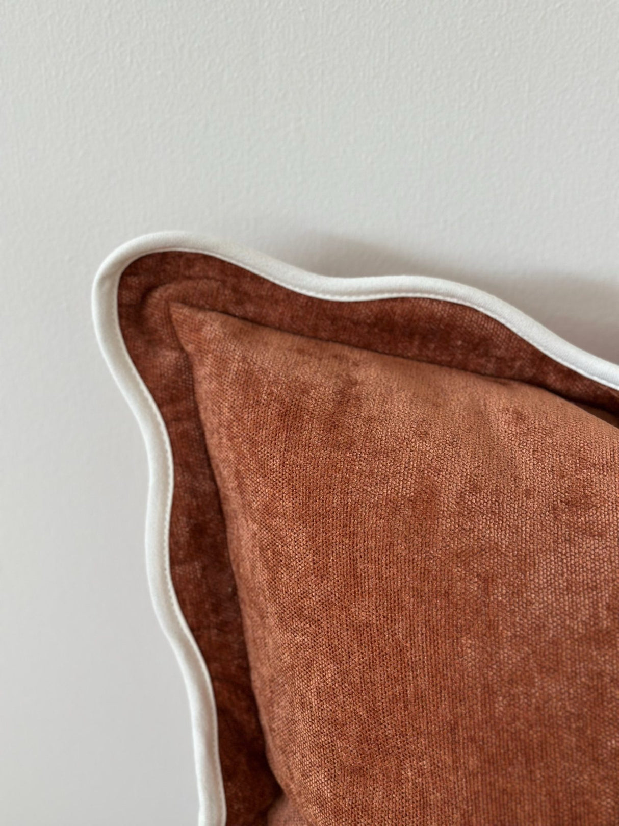 Chloe Rust Scalloped Edge Cushion 45cm