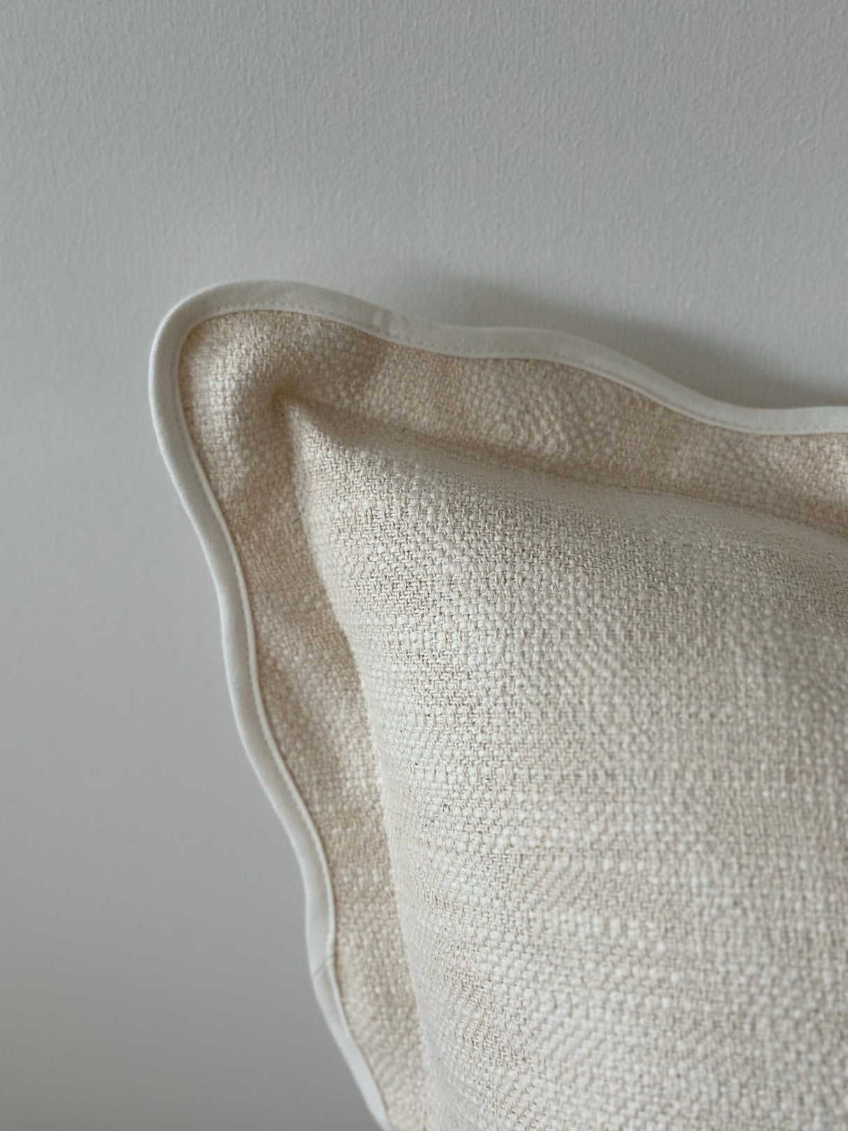 Chloe Cream Scalloped Edge Cushion - 2 sizes